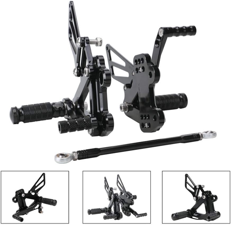 LAIDAN ZX6R Motorcycle Footrests Footboard CNC Aluminum Alloy Adjustable Footrests Rear Footpeg Footrest System Black for KAWASAKI ZX6R 1999-2002
