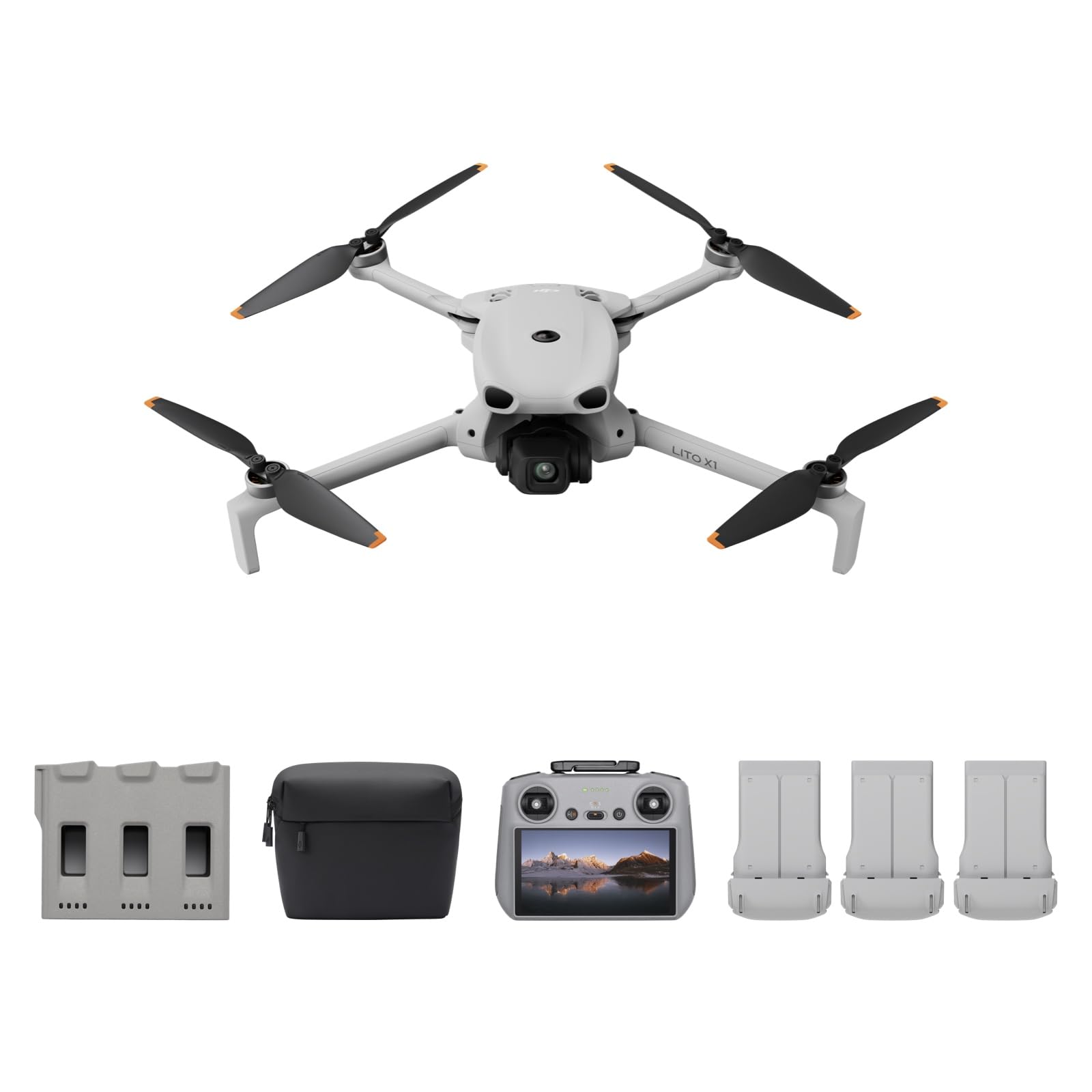 DJI Lito X1 Combo Fly More Plus con DJI RC 2, drone con fotocamera 4K per principianti, rilevamento degli ostacoli, ActiveTrack, sensore da 1/1,3 pollici, leggero per adulti, C1