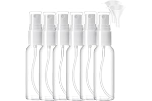 6pcs 100ml Travel Bottles Small Mini Spray Bottle Reusable Portable Clear Plastic Bottles with 2 Pcs Small Funnel for Daily T