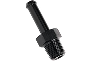 Podavelle 1/8 NPT Male to 1/4" Hose Barb Fitting Adapter Nipple Straight Aluminum Black