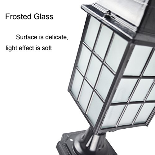 ZHMA Garden Lights, Outdoor Decorative Columns Post Lamp Retro Waterproof Landscape Lighting Fixtures villa garden lights , Black 1-Light E26/27 Base - Thumbnail 4