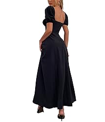 KUTUMAI Women's Summer Off Shoulder Maxi Dress Puff