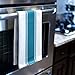 Kitchen Dish Towels - Set of 4 Cotton Tea Towels 20 x 28 inch - Best Dish Cloths for Hand Towels or Embroidery in Vibrant Colors - Teal Green