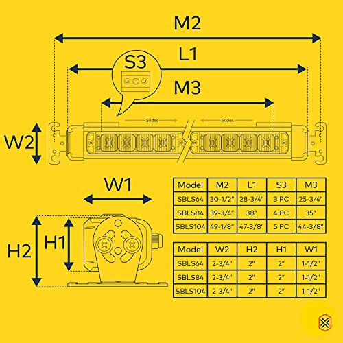 LAMPHUS SolarBlast SBLS104 47" 40W LED Tow Truck Snow Plow Traffic Advisor Light Bar - Amber