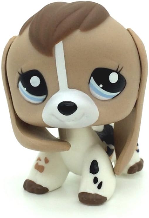 xinxin Littlest pet Shop LPS Tan White Beige Brown Beagle Dog Puppy Blue Eyes #2207