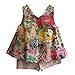 TIFENNY Baby Girls Outfit Clothes Floral Vest T-shirt+Shorts Pants Set, Clearance! (6/7T)