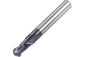 uxcell Ball Nose End Mill 3mm Tip Radius Solid Carbide AlTiSin Coated CNC Router Bits 2 Flute Spiral Milling Cutter HRC45 with 6mm Shank 50mm (2-inch) Length