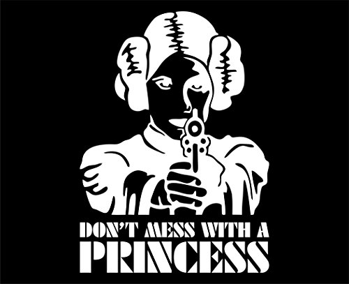 Don't Mess With A Princess - 5 3/4"x 8" - Vinyl Die Cut Decal / Bumper Sticker For Windows, Trucks, Cars, Laptops, Macbooks, Etc.