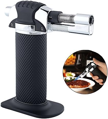 Kitchen Blow Torch with Adjustable Flame,Professional Torch Lighter Butane Refillable for Creme Brulee,Cooking,BBQ,Baking,Cigars