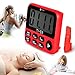 Kitchen Timer, Digital Kitchen Timers Loud Magnetic Clock Countdown Count Up Multiple Function Red