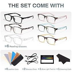 Gaoye 6 Pack Reading Glasses Blue Light Blocking