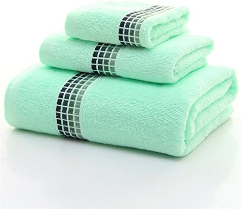 XINTINGHZP 3 Piece Towel Set; 1 Bath Towel, 2 Hand Towels Cotton Bath Towel Bath Sheet Hand Towel Washcloth Wash Cloth (green)
