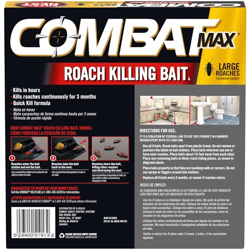 COMBAT MAX LARGE ROACH KILLING BAIT, 8 COUNT (PACK OF 1)