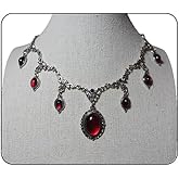 PINK TOWN Gothic Bat Choker Necklace for Women,Vintage Victorian Vampire Pendant Necklaces Punk Oval Crystal Cameo Choker Halloween Witch Jewelry Cosplay Party Accessories