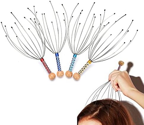 Angels Club 1Pcs Head Massager Neck Massage Octopus Scalp Stress Relax Spa Healing Alloy