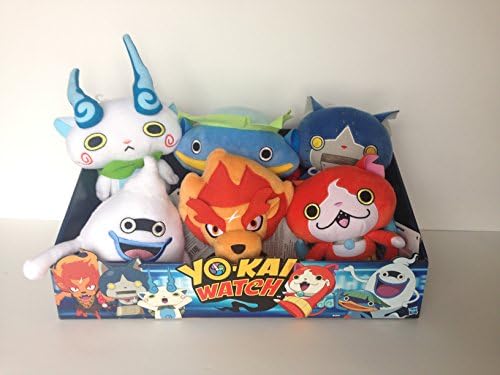 Yo-Kai Watch Plush 6 Figure Bundle - Set of 6 Yo-kai Yokai Watch Plush Figures -Blazion, Komasan, Whisper, Robonyan, Walkappa and Jibanyan