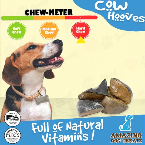 Acai Stuffed Cow Hooves (10 Count) Filled Cow Hooves Beef Hoof Dog