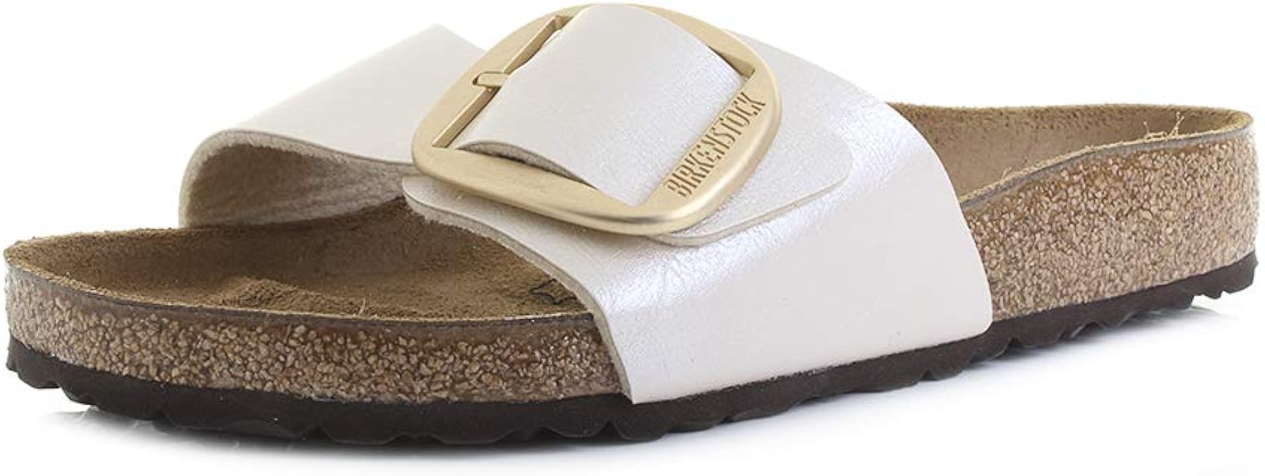 birkenstock big buckle pearl white