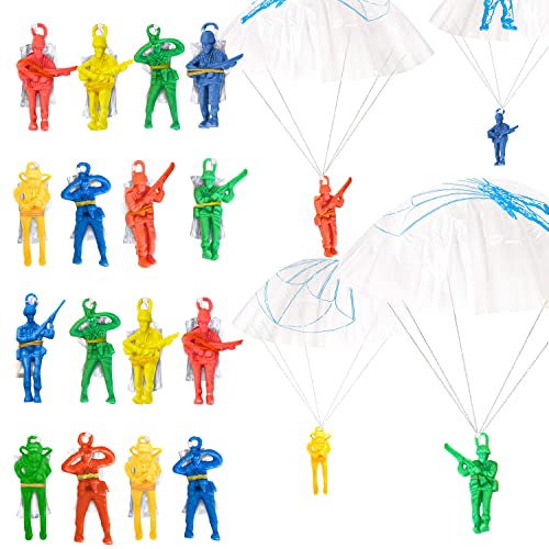 ArtCreativity Mini Paratroopers with Parachutes, Bulk Pack of 36, Vinyl