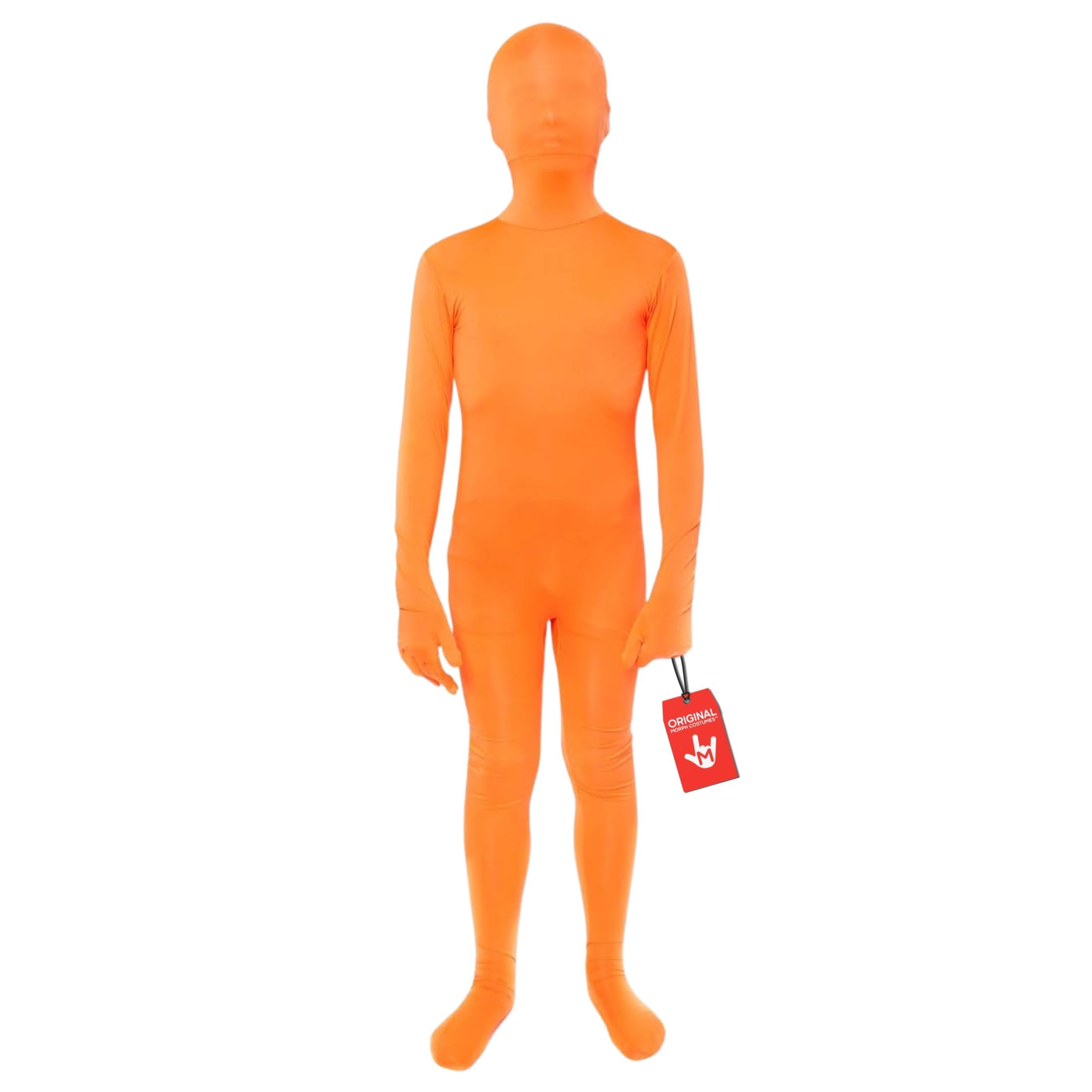 Morphsuit Kids Full Body Costume - Orange, S | Original Bodysuit for Children | Super Stretch Suit Great for DIY Party Outfit | Halloween, Cosplay, Fancy Dress | For Boys & Girls — image 1