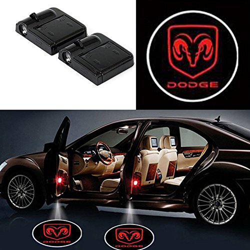 Bearfire 2 Pcs Wireless Car Door Led Welcome Laser Projector Logo Light Ghost Shadow Light Lamp Logos (dodge)