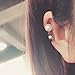 U Studs Faux Pearl Ear Crawler Earrings Cuffs Climber Ear Wrap Pin Vine Non-pierced Charms Clip On Jewelry Grey Pearl