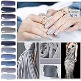 CLAVUZ Gel Nail Polish 12pcs Gray Nail Polish Kit Soak Off UV Gel Nail Lacquer Nail Art Manicure New Starter Gift Set