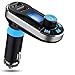 i-SUPERSIM Bluetooth Car Kit Bluetooth FM Transmitter Wireless Multifunctional In-Car Handsfree Calling with Dual USB Car Charger (Silver)