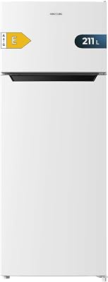 Frigorífico 2D Bolero CoolMarket 2D 211 White E. Motor Defrost Frigorífico 2 Puertas Blanco 143X54Cm, Capacidad 211 L, Puerta Reversible, Clase Energética E, Con Modo Fast Freezing