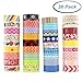 Washi Masking Tape Set of 36 Rolls, Decorative Masking Tape Collection, Colorful Tape Decorate for DIY Crafts, Festival Gift Wrapping,Office Party Supplies, Christmas, Lamp, Cards, Scrapbook