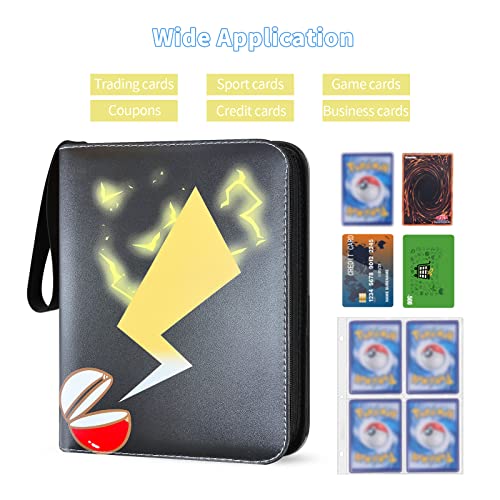 Trading Card Binder for Pokemon Cards, Card Collector Album with Sleeves,  Fits Up to 400 Game Cards, Zipper Carrying Card Organizer Book for Boys,  Girls in Dubai - UAE | Whizz