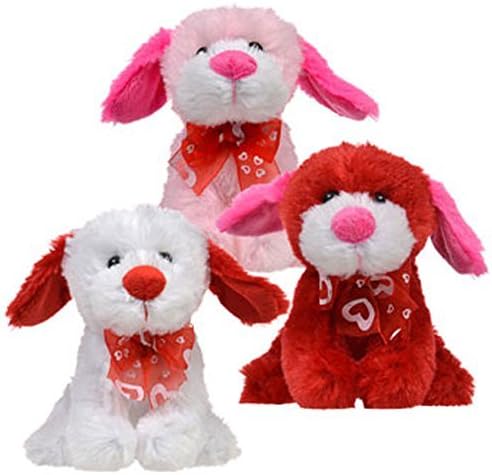 Fluffy little pups will melt their hearts! Valentines Day Plush Puppies Pals Stuffed Animals! (Set of 3)