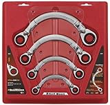 GearWrench 9840D 4 Pc. Half Moon Reversible Double Box Ratcheting Wrench Set SAE