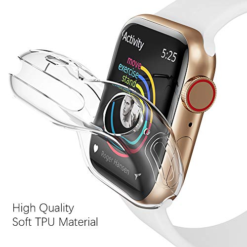 [2-Pack] BELONGME for Apple Watch Screen Protector Series 5 4 44mm 40mm Series 3 2 42mm 38mm, Built in TPU All-Around Protective Case Cover for iWatch Series 5/4/3/2 - Thumbnail 4