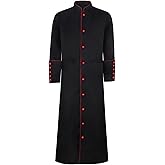 iunoket Men's Cassock Robe Priest Pastor Robes Vestments Minister Outfit Clergy Pulpit Clothing Preacher Christian Costume