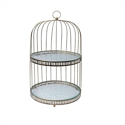 Fancykiki Fer Forgé Cage à Oiseaux Plaque Froide Double