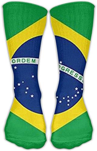 Xwgll Brazil Polyester Flag Comfortable Graduated Compression Socks For Women And Men,Athletic Socks