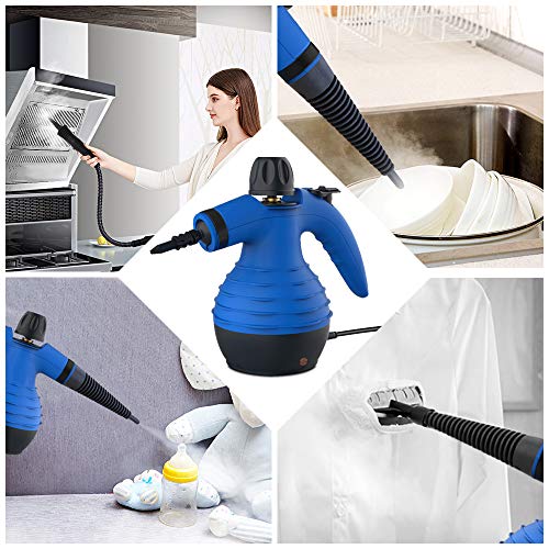Comforday All in ONE Handheld Steam Cleaner, HIGH Pressure Chemical Free Steamer for Bathroom, Kitchen, Surfaces, Floor, Carpet, Grout and More, Best Germ Killer and SANITIZER with 9 Free Accessories