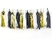 SUNBEAUTY 15PCS Black White Gold Mixed Colors Tissue Paper Tassels Garland Bunting for Party Wedding Pom Poms Decoration