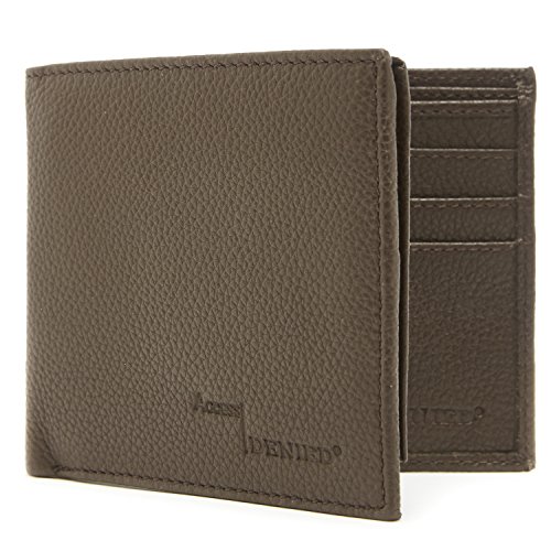 Access Denied Mens RFID Blocking Wallet Bi-Fold Leather (Chocolate Truffle-Pebble)