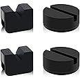 HXXF 2 Types Jack Stand Pads Adapter 4 Ton Universal Rubber Slotted Frame Rail Pinch welds Protector for Jack Stand (Black)