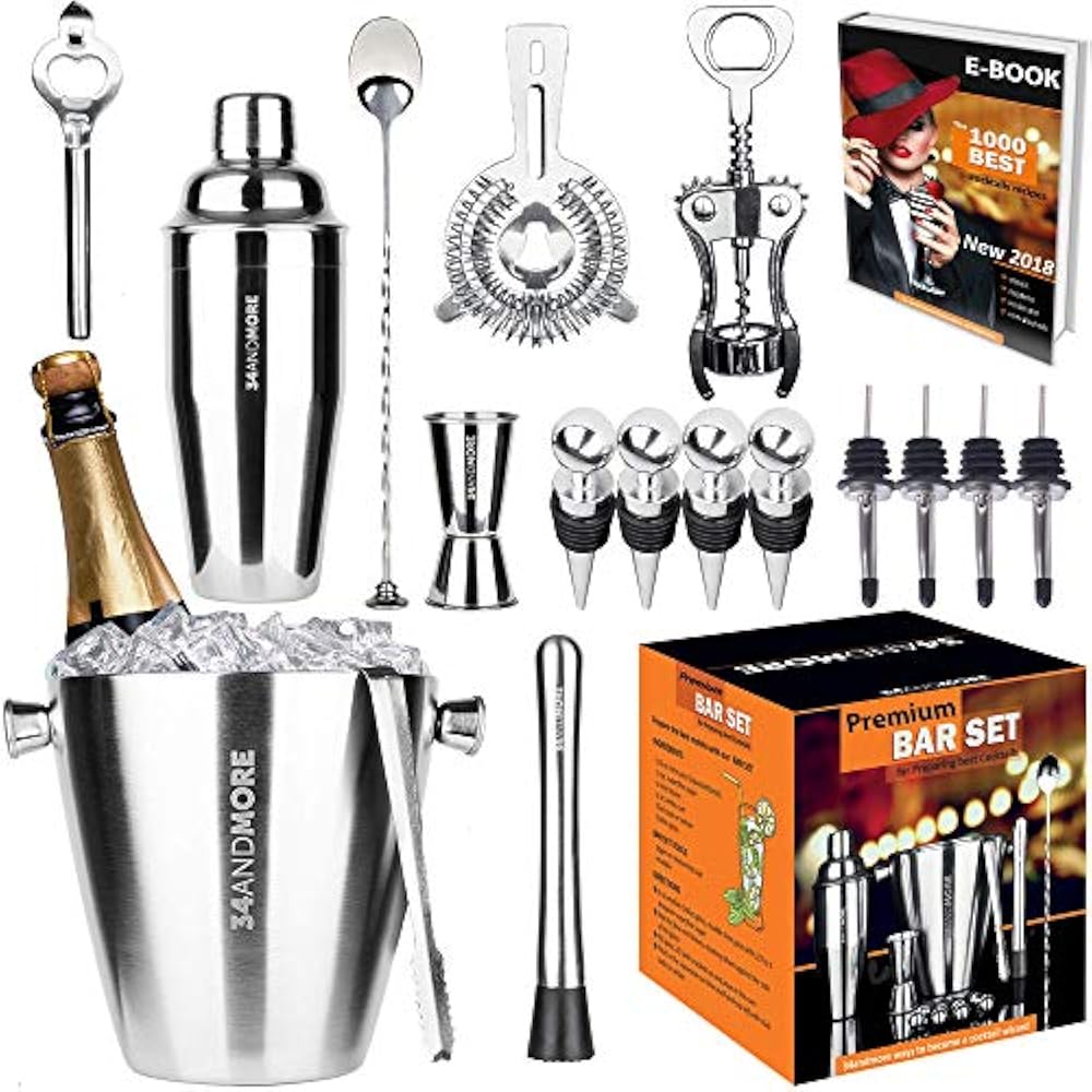 Bar Sets Set 17Pieces Jumbo Bartender Kit Premium Cocktail Mixology
