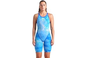Arena Women's Powerskin Carbon Glide Full Body Short Leg Open Back Swimsuit for Competitive Racing, Practice Kneeskin