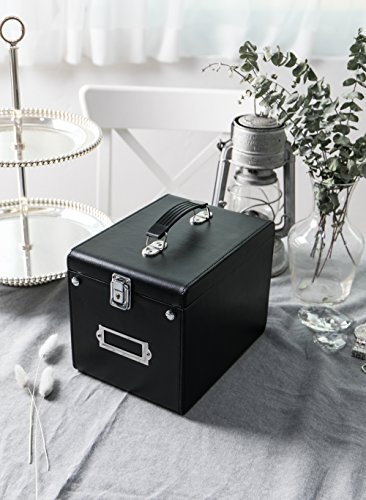 Jack Cube CD Case Storage Box Case Bag DVD Organizer Holder with Hanging Cases and Handle to Carry(Black, 9.45 x 6.8 x 7.1 inches) - :MK216A