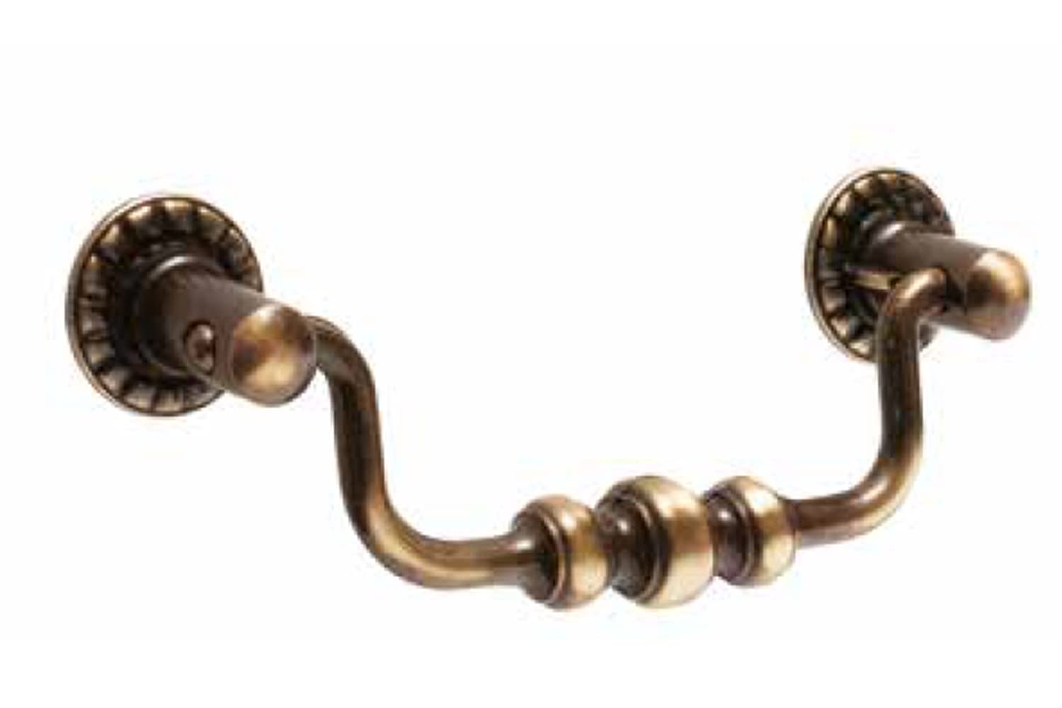 Universal Hardware Vintage Brass Drawer Handle Solid Cabinet Drop Swan Neck Handles Old Brass 400A