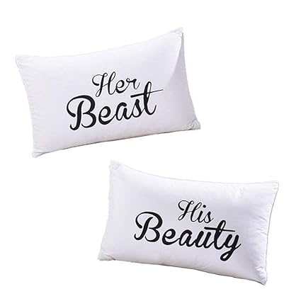 Dasyfly His Hers Couples Pillowcases 2pcs Her Beast And His Beauty
