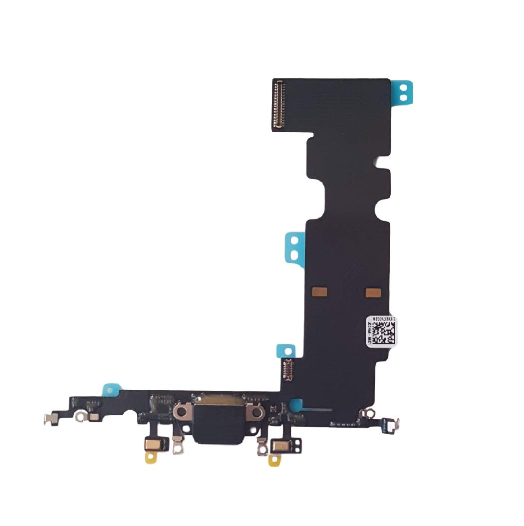 DHLK® Charging Dock connector compatible with iPhone 8 Plus - Charging Port Flex Cable, Black (A1864, A1897, A1898)