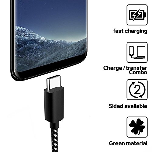 Type C Cable, SunCable 3Pack 30cm (12inches) Short Nylon Braided Fast Type C Charging Cord for Samsung Galaxy Note 8 S8,Google Pixel, LG V30 V20 G6 5, Nintendo Switch, OnePlus 5 3T 2 (3x1ft(30cm)) - Thumbnail 6