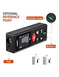 Suaoki Laser medida 197 ft Laser Distancia Medida con Multi Function Laser Aparato de medición con nivel de burbuja, modo, el área y el volumen de Pitágoras Cálculo   Pilas incluidas.