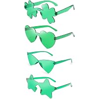 Amazon.com: 4E's Novelty Shamrock Glasses, Green St Patricks Day ...